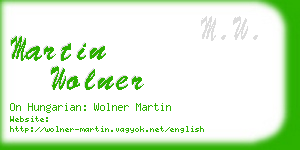 martin wolner business card